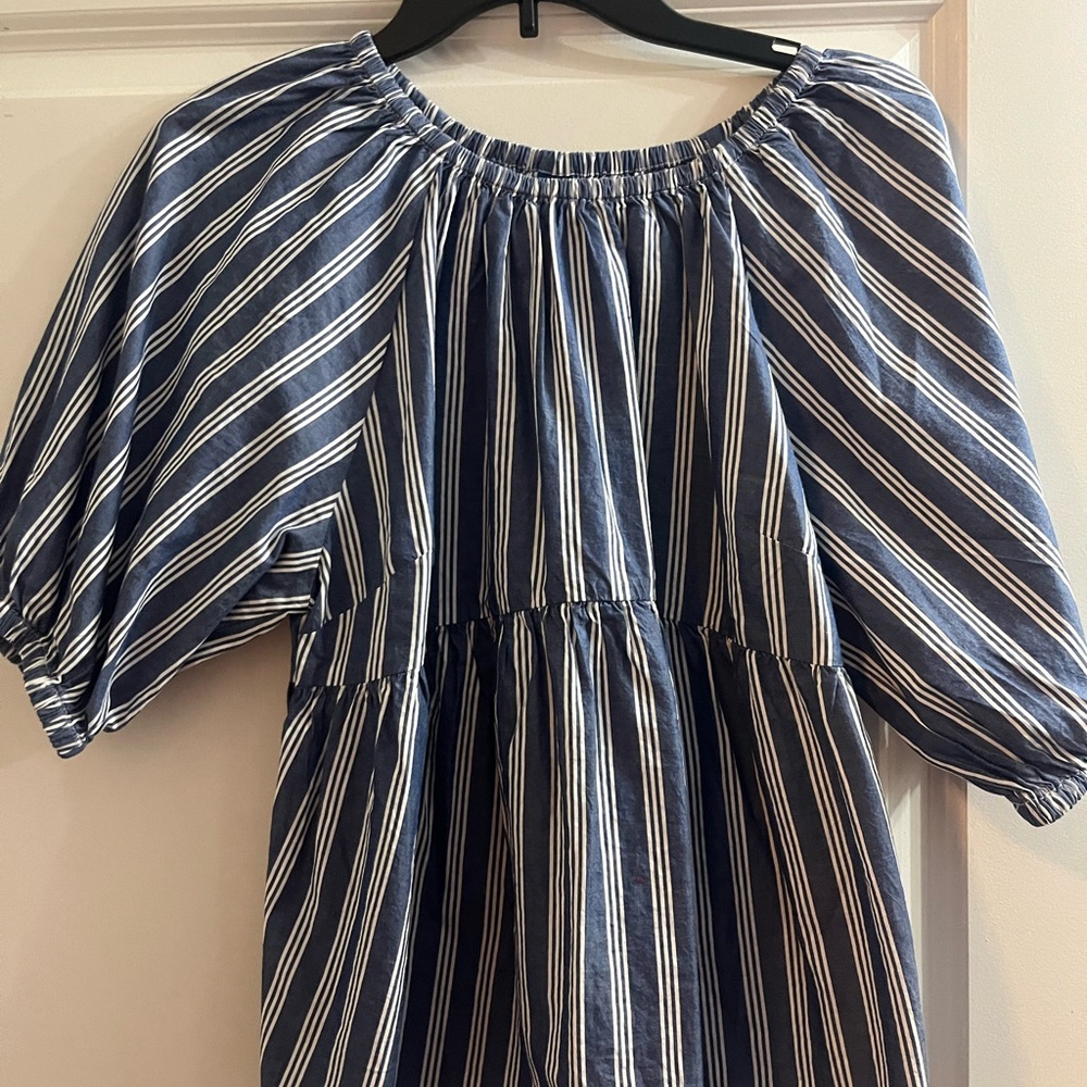 Old Navy Blue and White Striped Dress